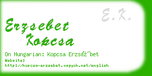 erzsebet kopcsa business card